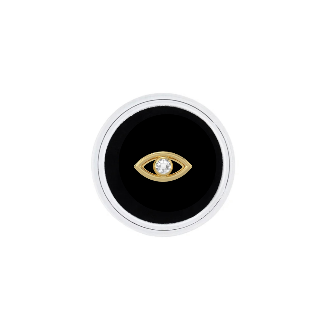 18k Gold Evil Eye CZ Tooth Gem