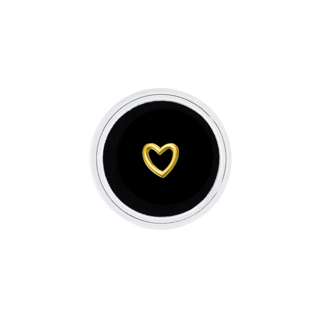 18k Gold Tooth Gem Hollow Heart