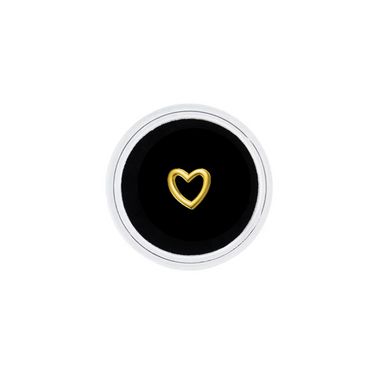 18k Gold Tooth Gem Hollow Heart