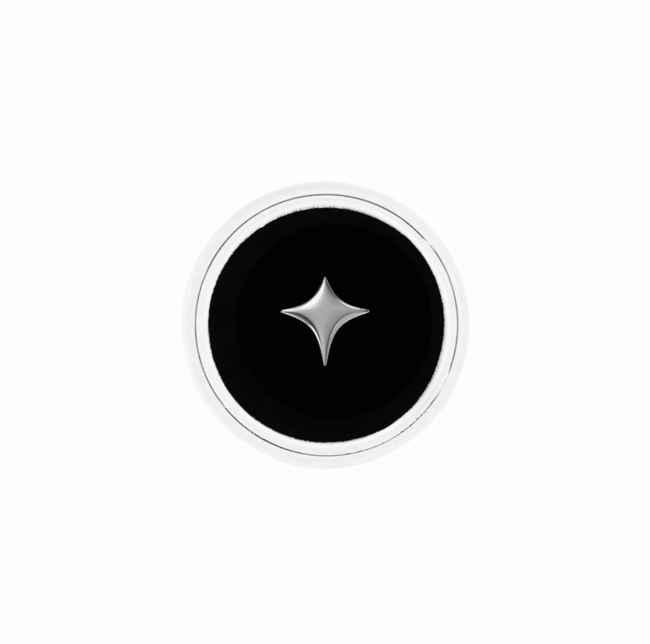 18k White Gold Four Point Star Tooth Gem