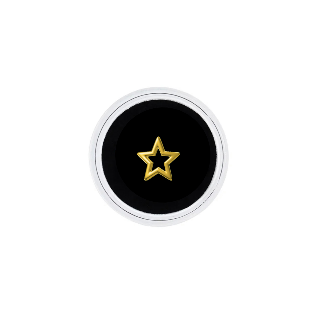 18k Gold Tooth Gem Hollow Star