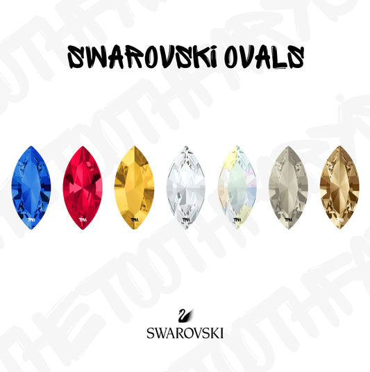 Swarovski Crystal Oval Tooth Gem Navette Wings
