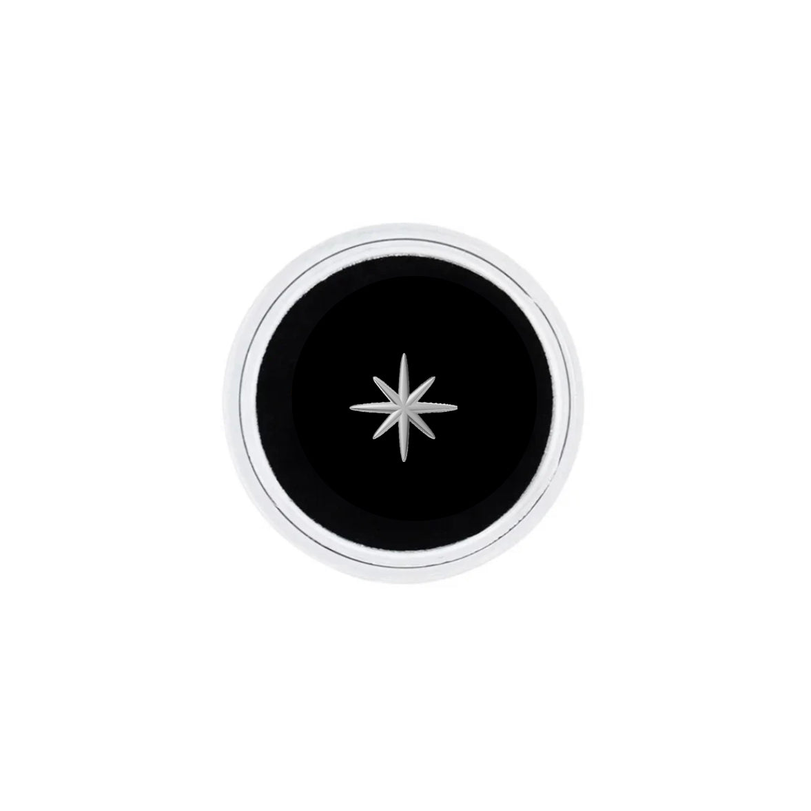 18k White Gold Eight Point Star Tooth Gem