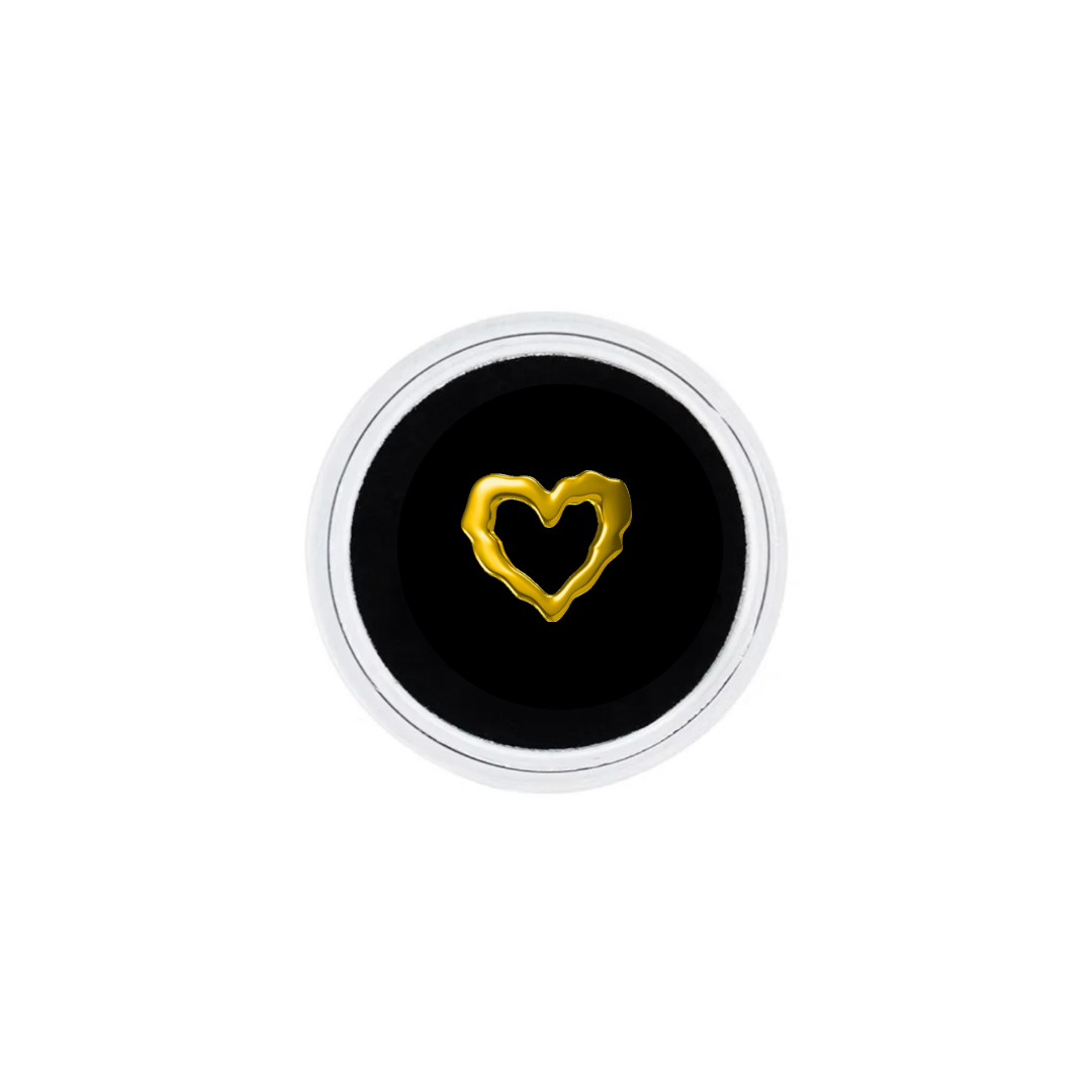 18k Gold Splatter Heart Tooth Gem