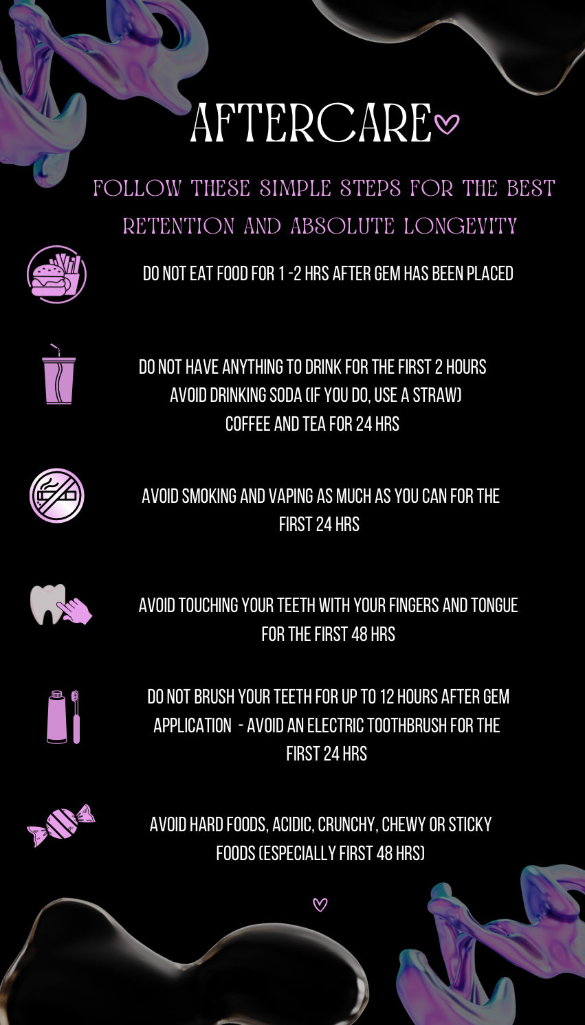 Tooth Gem Aftercare & FAQ Cards - Printable PDF The Tooth Fairy melb Tooth Gem Aftercare & FAQ Cards - Printable PDF The Tooth Fairy melb