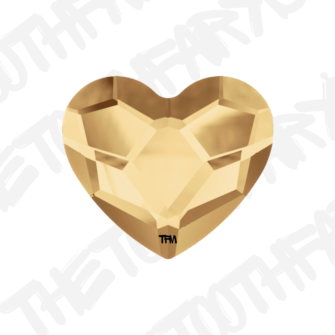Swarovski Crystal Hearts Tooth Gem golden shadow