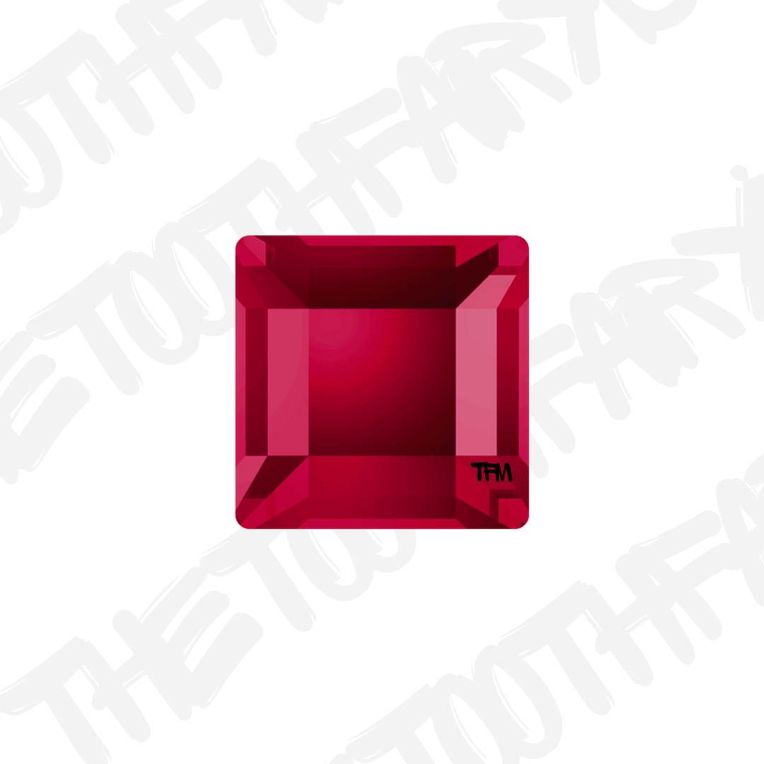 Swarovski Crystal Square Tooth Gem Scarlet
