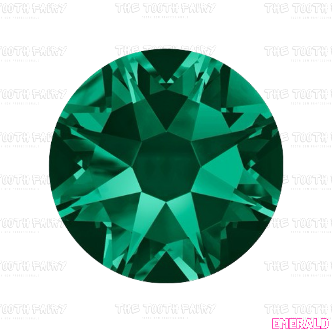 Swarovski Round Crystal Tooth Gems Emerald