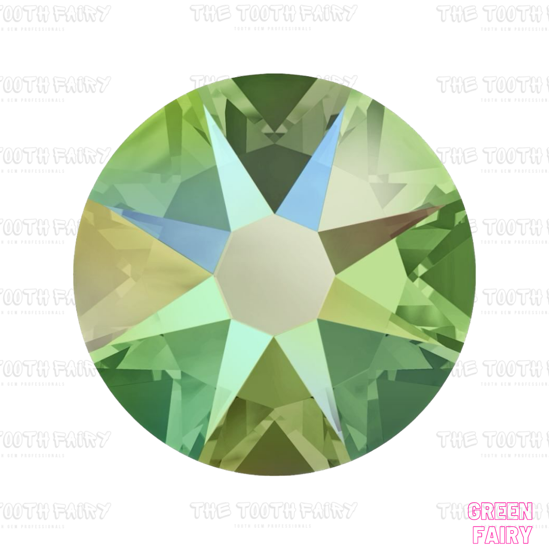 Swarovski Round Crystal Tooth Gems Peridot Shimmer