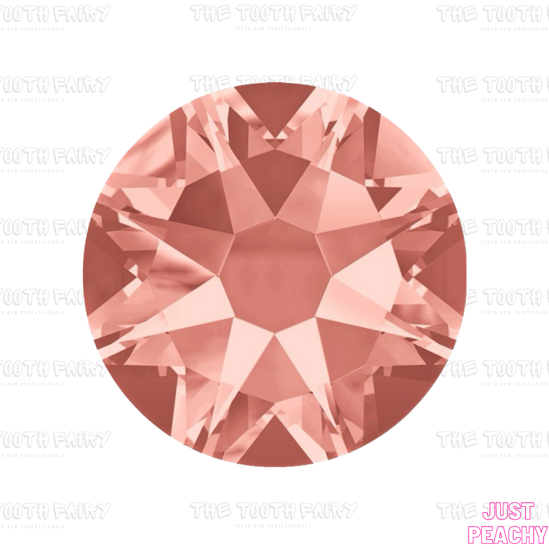 Swarovski Round Crystal Tooth Gems Peach Rose
