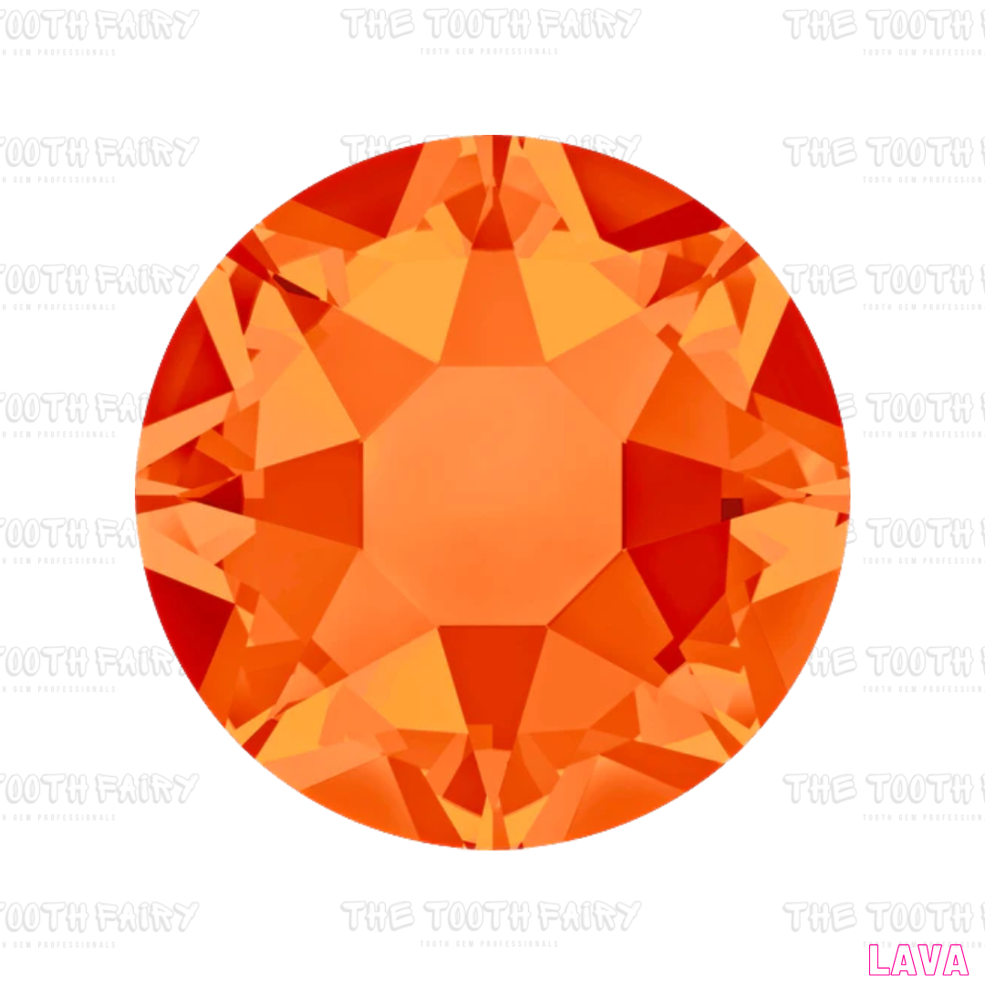 Swarovski Round Crystal Tooth Gems Tangerine