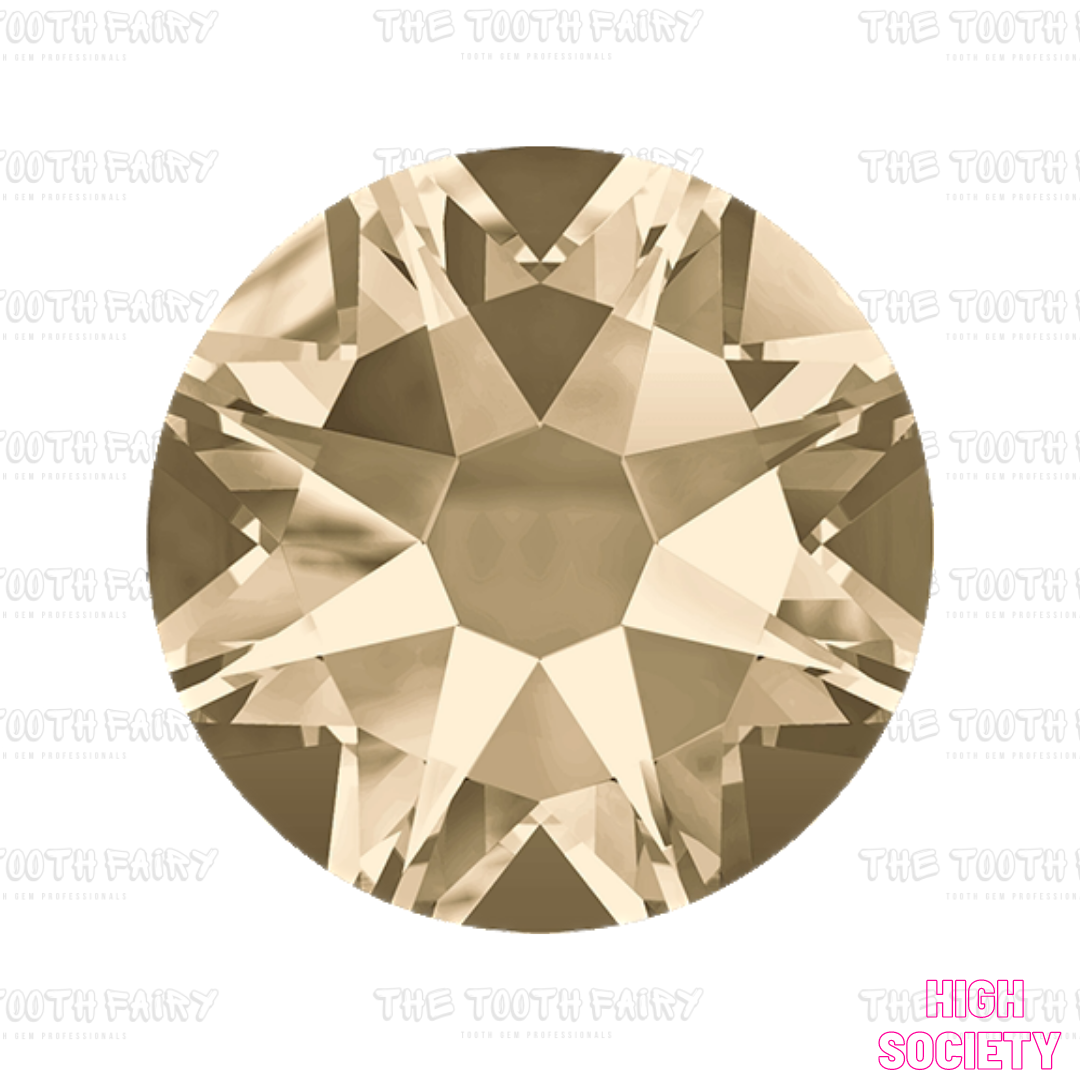 Swarovski Round Crystal Tooth Gems Light Silk