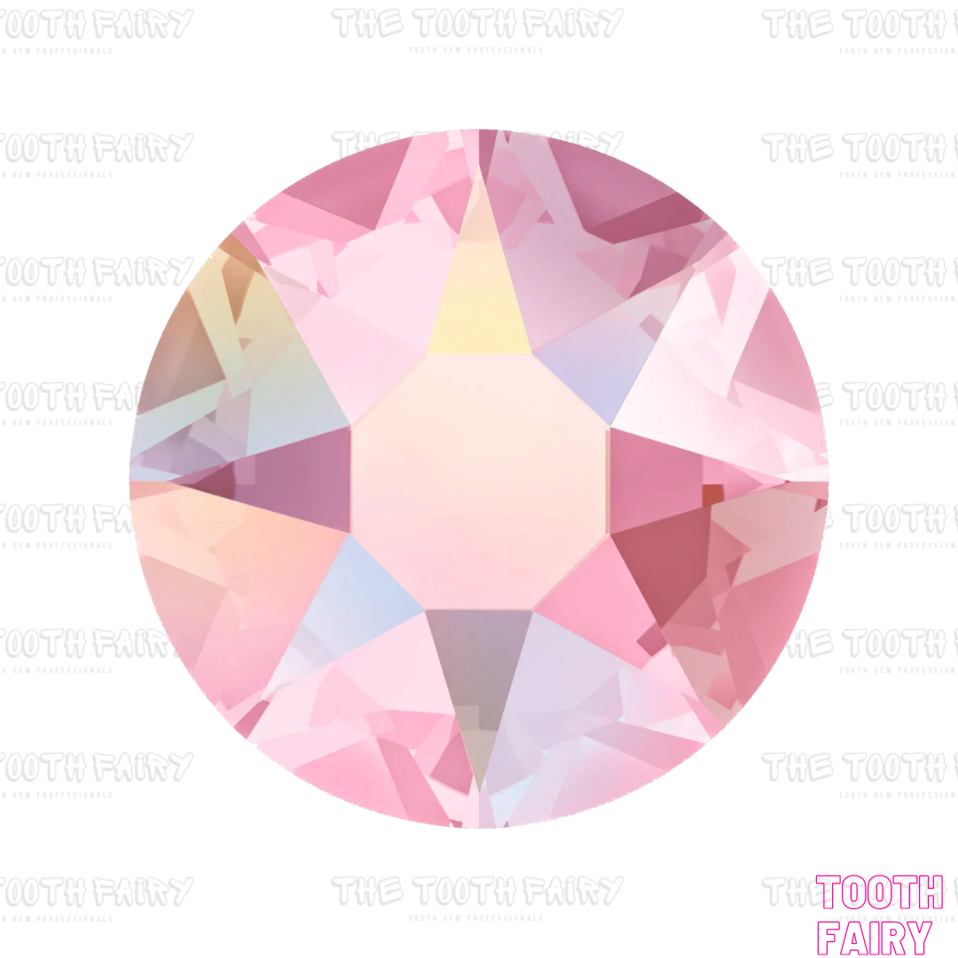 Swarovski Round Crystal Tooth Gems AB Rose