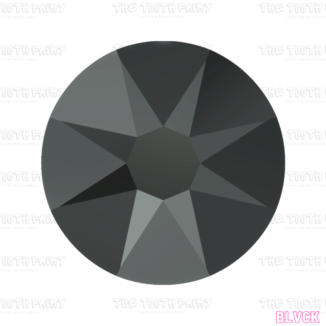 Swarovski Round Crystal Tooth Gems Jet