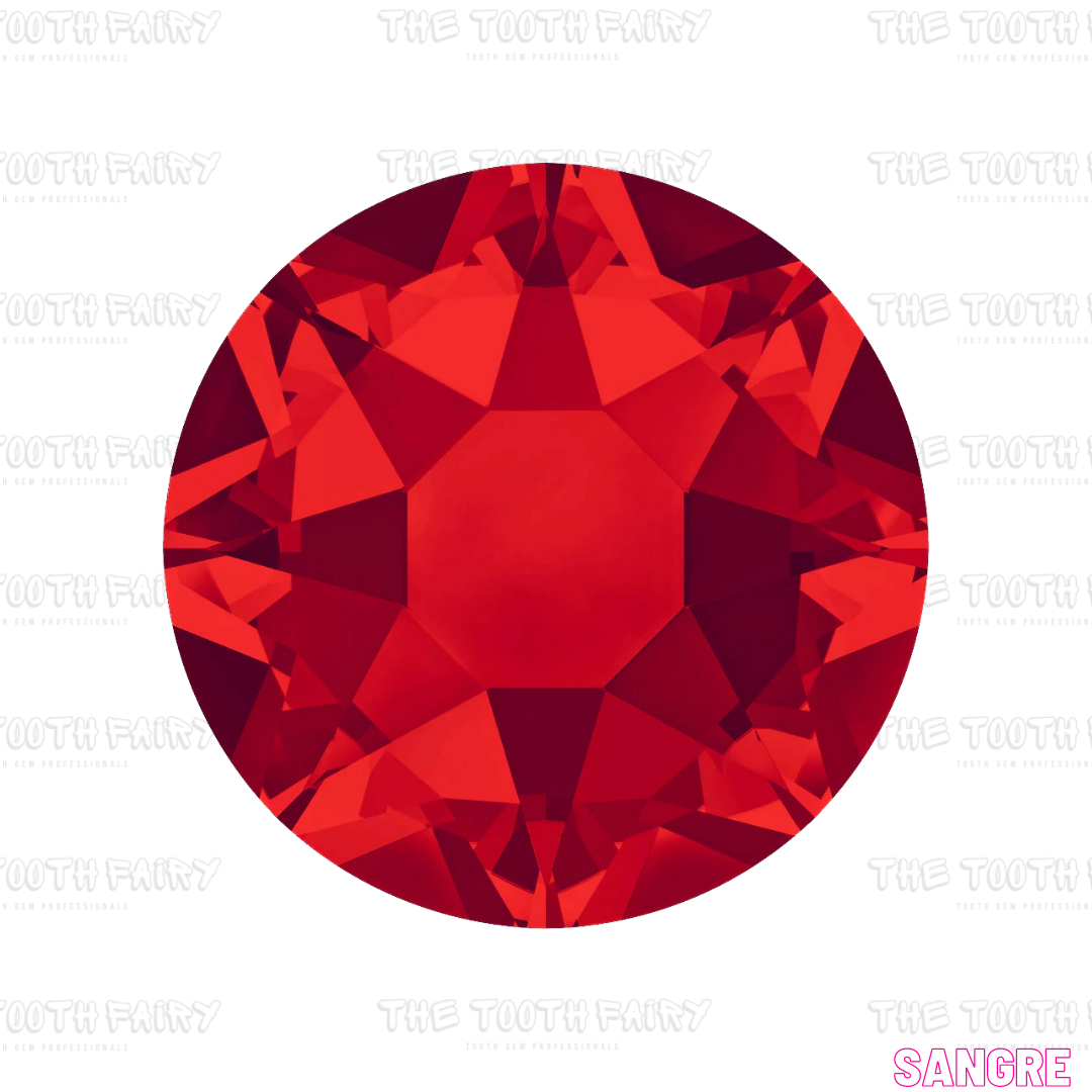 Swarovski Round Crystal Tooth Gems Light Siam