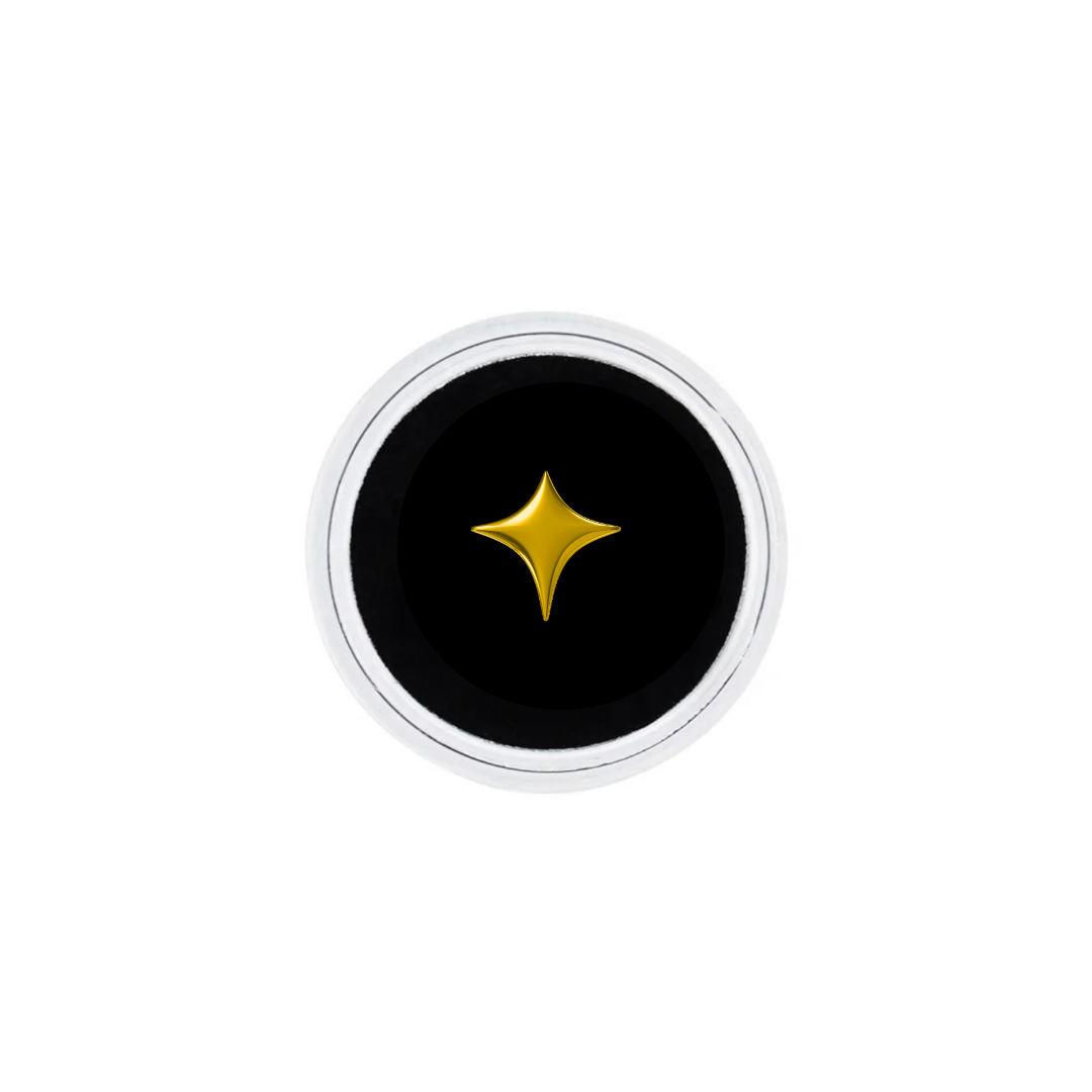 18k Gold Four Point Star Tooth Gem