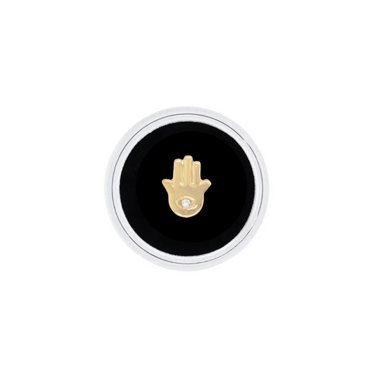 18k Gold Hamsa Hand Tooth Gem