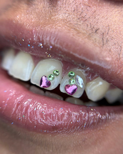 Swarovski Crystal Hearts Tooth Gem