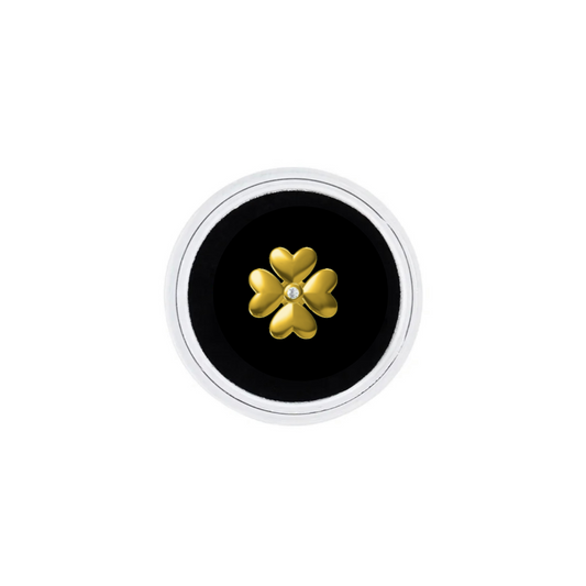 18k Gold Four Leaf Clover Tooth Gem