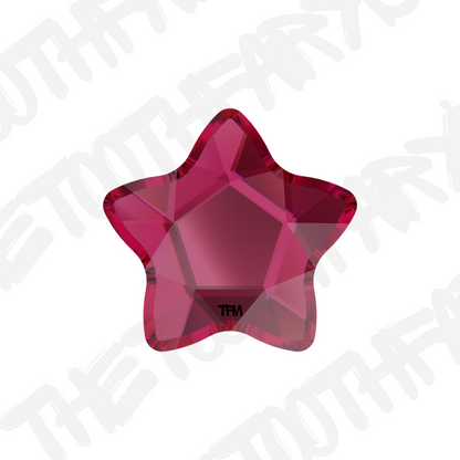 Swarovski Crystal Flower Star Tooth Gem Scarlet