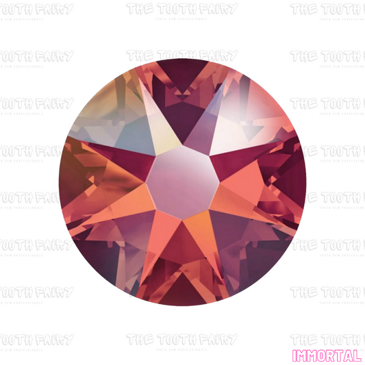 Swarovski Round Crystal Tooth Gems Ab light Siam 