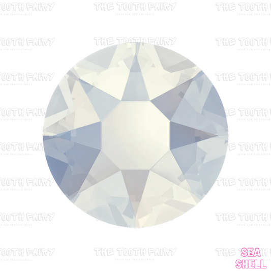 Swarovski Round Crystal Tooth Gems white opal