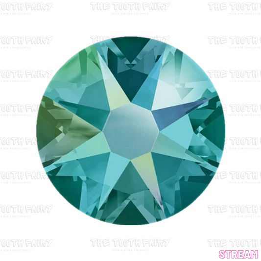 Swarovski Round Crystal Tooth Gems zircon shimmer 