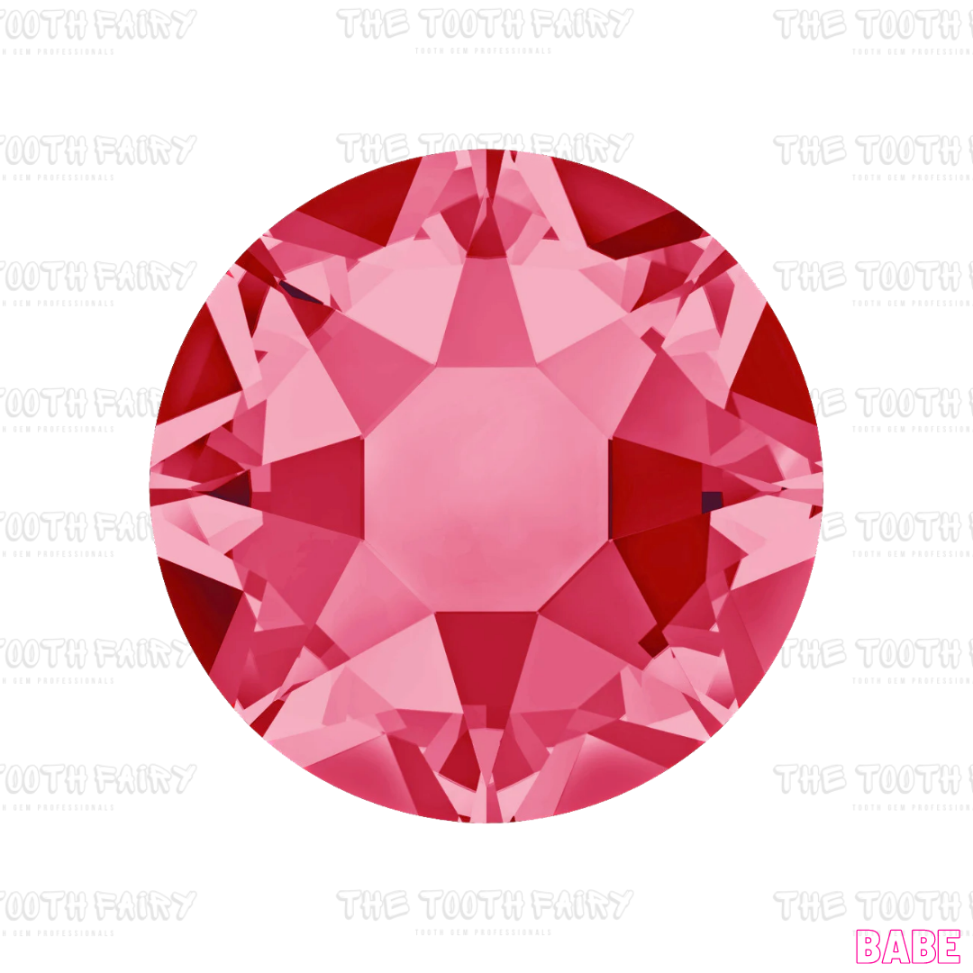 Swarovski Round Crystal Tooth Gems Indian Pink