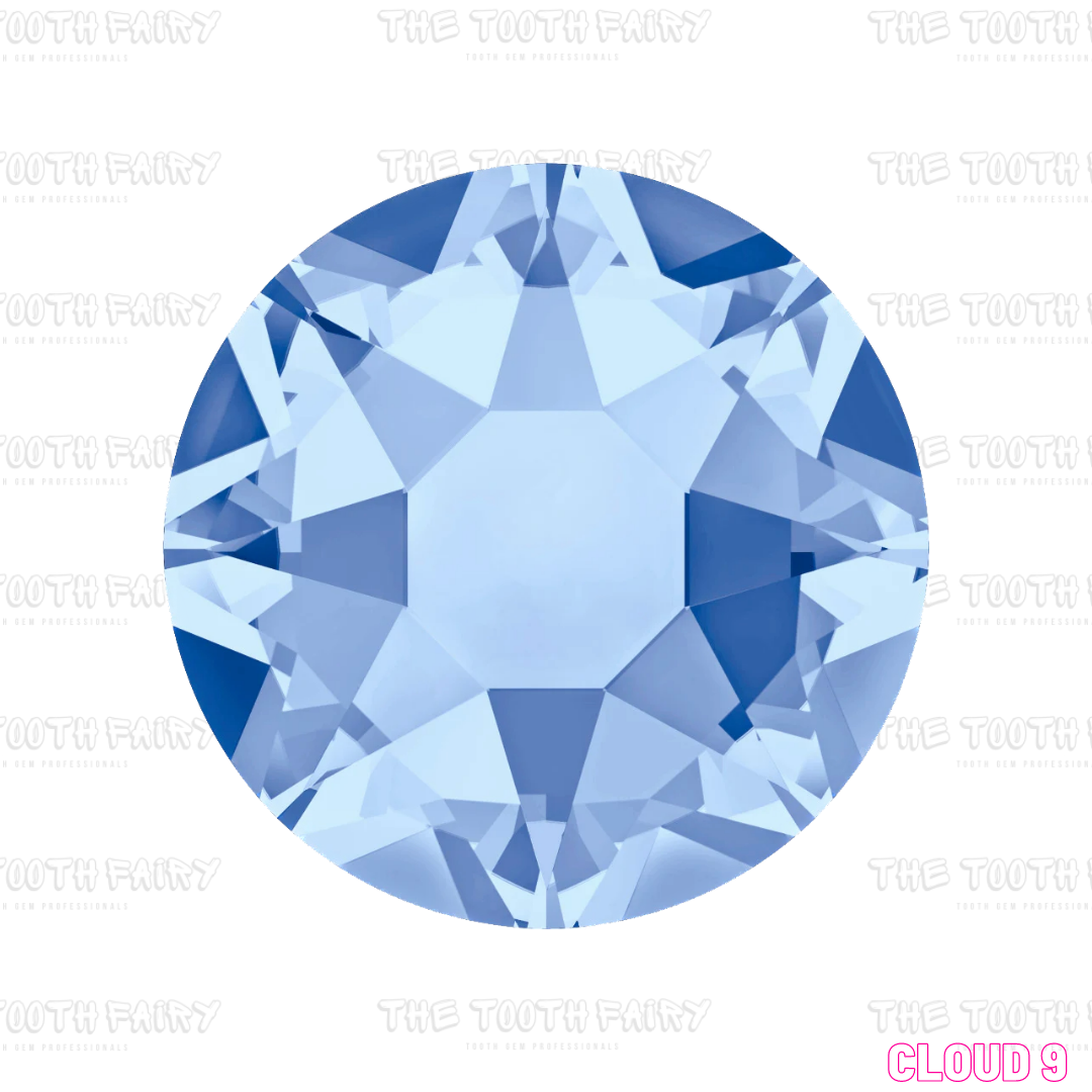 Swarovski Round Crystal Tooth Gems Light Sapphire