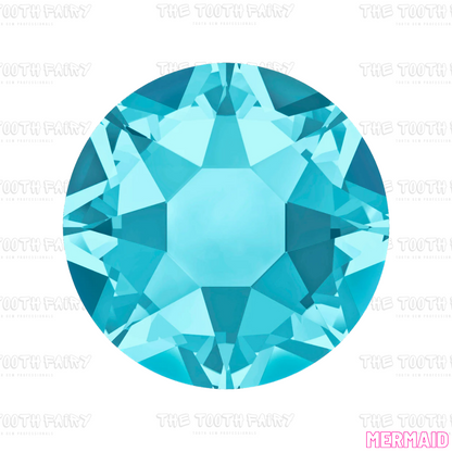 Swarovski Round Crystal Tooth Gems Aquamarine
