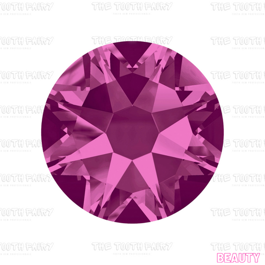 Swarovski Round Crystal Tooth Gems Fuschia 